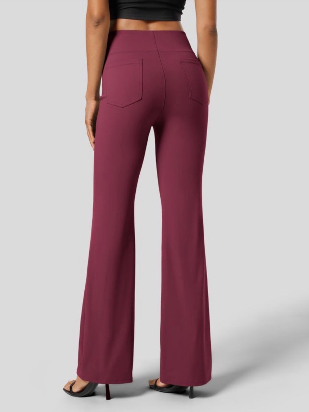 Halara Flex High Waisted Back Side Pocket Slight Flare Work Pants Women’s S-Tall - Picture 2 of 8